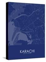 Karachi, Pakistan Blue Map-null-Stretched Canvas