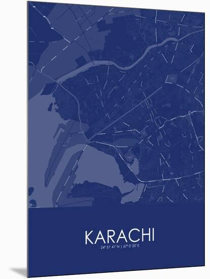 Karachi, Pakistan Blue Map-null-Mounted Poster