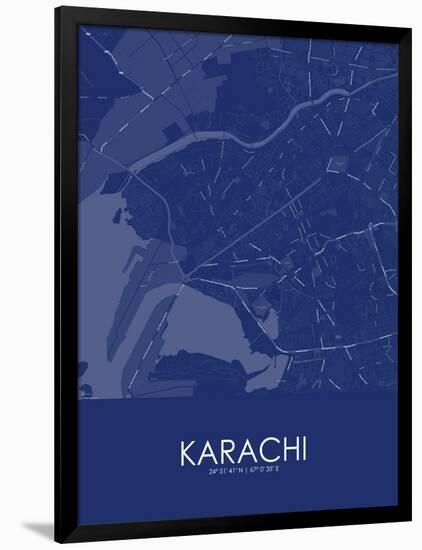 Karachi, Pakistan Blue Map-null-Framed Poster