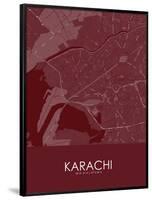 Karachi, Pakistan Red Map-null-Framed Poster