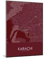 Karachi, Pakistan Red Map-null-Mounted Poster