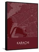 Karachi, Pakistan Red Map-null-Framed Stretched Canvas