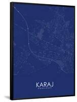Karaj, Iran, Islamic Republic of Blue Map-null-Framed Poster