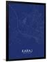 Karaj, Iran, Islamic Republic of Blue Map-null-Framed Poster