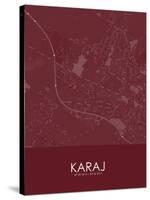Karaj, Iran, Islamic Republic of Red Map-null-Stretched Canvas