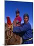 Karakorum, Horse Herder and His Son on Horseback, Mongolia-Paul Harris-Mounted Photographic Print