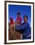 Karakorum, Horse Herder and His Son on Horseback, Mongolia-Paul Harris-Framed Photographic Print