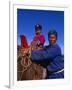 Karakorum, Horse Herder and His Son on Horseback, Mongolia-Paul Harris-Framed Photographic Print