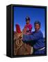 Karakorum, Horse Herder and His Son on Horseback, Mongolia-Paul Harris-Framed Stretched Canvas