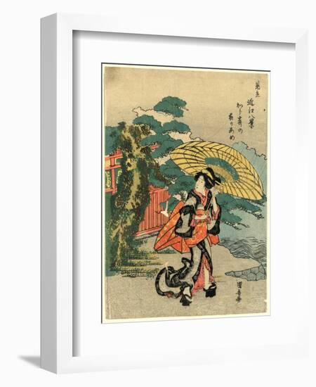 Karasaki No Yoru No Ame-Utagawa Kuniyasu-Framed Giclee Print