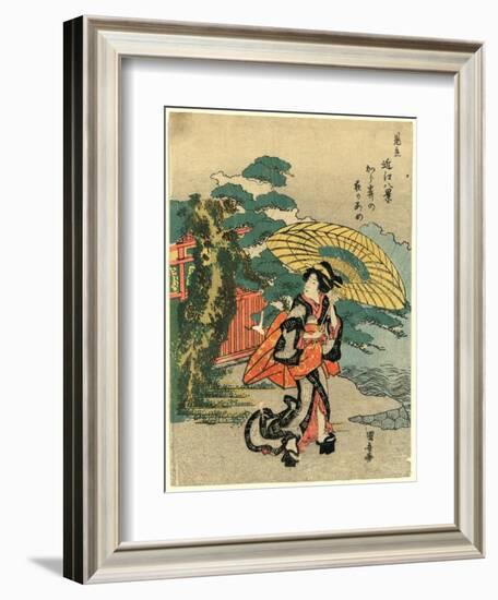 Karasaki No Yoru No Ame-Utagawa Kuniyasu-Framed Giclee Print