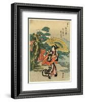 Karasaki No Yoru No Ame-Utagawa Kuniyasu-Framed Giclee Print