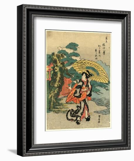 Karasaki No Yoru No Ame-Utagawa Kuniyasu-Framed Giclee Print