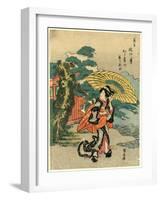 Karasaki No Yoru No Ame-Utagawa Kuniyasu-Framed Giclee Print