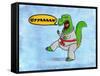 Karate Dino-Marcus Prime-Framed Stretched Canvas