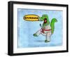 Karate Dino-Marcus Prime-Framed Art Print