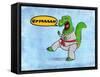 Karate Dino-Marcus Prime-Framed Stretched Canvas