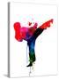 Karate Kid Watercolor-Lora Feldman-Stretched Canvas