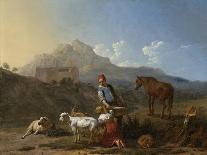 Italian Landscape with Girl Milking a Goat-Karel Dujardin-Art Print