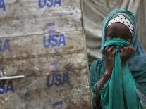 A Somali Child Covers Her Face at Dadaab Refugee Camp in Northern Kenya Monday, August 7 2006-Karel Prinsloo-Framed Stretched Canvas