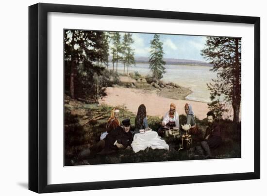 Karelians Having Tea by a River, Near Archangel, Russia, C1930S-null-Framed Giclee Print