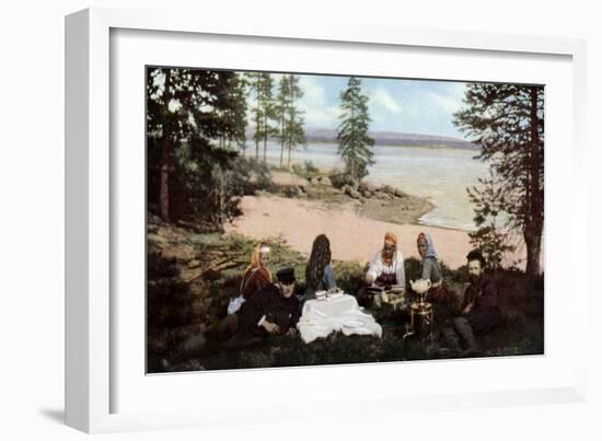 Karelians Having Tea by a River, Near Archangel, Russia, C1930S-null-Framed Giclee Print