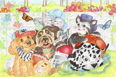 Christmas Stocking Pups-Karen Middleton-Giclee Print