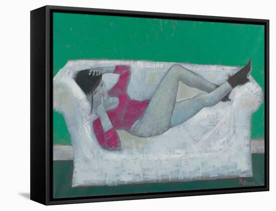 Karen on the Settee-Endre Roder-Framed Stretched Canvas