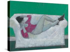 Karen on the Settee-Endre Roder-Stretched Canvas