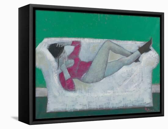 Karen on the Settee-Endre Roder-Framed Stretched Canvas