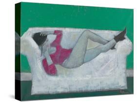 Karen on the Settee-Endre Roder-Stretched Canvas