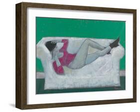 Karen on the Settee-Endre Roder-Framed Giclee Print