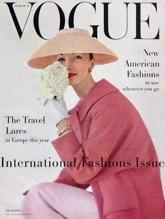 Vogue Cover - March 1956 - Pretty in Pink