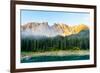 Karersee Lake, Front of Latemar, Dolomites-Sonja Jordan-Framed Photographic Print