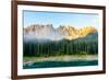 Karersee Lake, Front of Latemar, Dolomites-Sonja Jordan-Framed Photographic Print