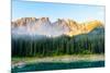 Karersee Lake, Front of Latemar, Dolomites-Sonja Jordan-Mounted Photographic Print