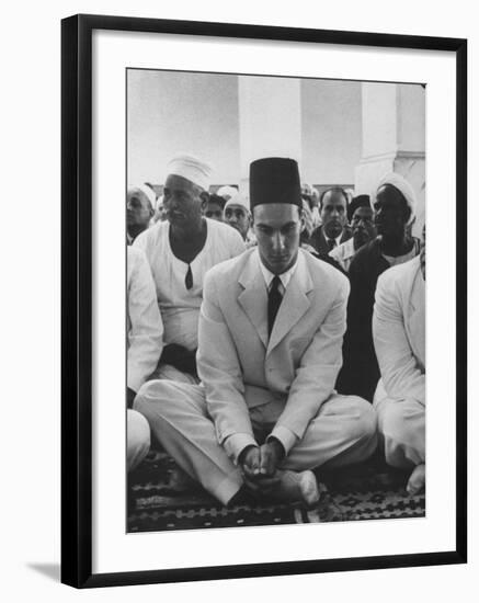 Karim Khan Aga Iv at Grandfather's Funeral-null-Framed Photographic Print