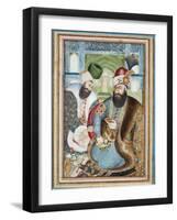 Karim Khan Zand with the Ottoman Ambassador Vehbi Effendi-Abu'l Hasan Ghafari al-Mustawfi-Framed Giclee Print