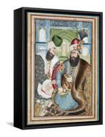 Karim Khan Zand with the Ottoman Ambassador Vehbi Effendi-Abu'l Hasan Ghafari al-Mustawfi-Framed Stretched Canvas
