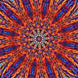 Computer Generated Tie Dye Kaleidoscope Created from a Photograph of a Sunset-Karimala-Art Print