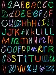 Letters Of The Alphabet Made From Neon Signs-Karimala-Mounted Art Print