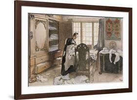 Karin by the Linen Cupboard (Karin Vid Linneskapet), 1906-Carl Larsson-Framed Giclee Print