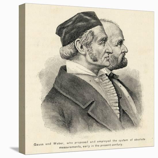 Karl Friedrich Gauss and Wilhelm Edvard Weber German Scientists-null-Stretched Canvas