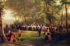 Lunch Given by Louis-Philippe for Queen Victoria in the Forest of Eu, 6th September 1843, 1844…-Karl Girardet-Stretched Canvas