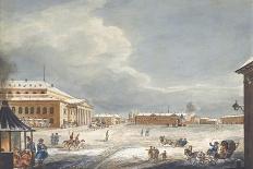 View of the Palace Embankment in St. Petersburg, First Quarter of 19th C-Karl Ivanovich Kolmann-Giclee Print