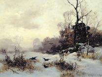 Crows in a Winter Landscape, 1907-Karl Kustner-Framed Stretched Canvas