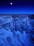 Full Moon Rises Over Landscape in De-Na-Zin Wilderness, Bisti Badlands, New Mexico, USA-Karl Lehmann-Stretched Canvas