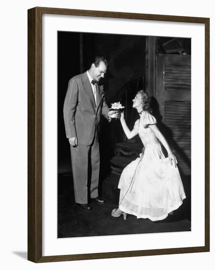 Karl Malden and Jessica Tandy in the Broadway Production Play "Streetcar Named Desire"-null-Framed Premium Photographic Print