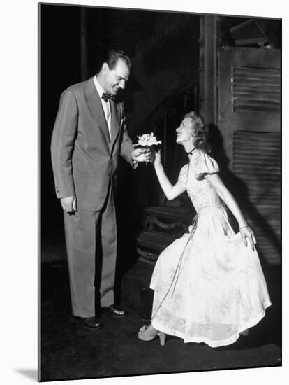Karl Malden and Jessica Tandy in the Broadway Production Play "Streetcar Named Desire"-null-Mounted Premium Photographic Print