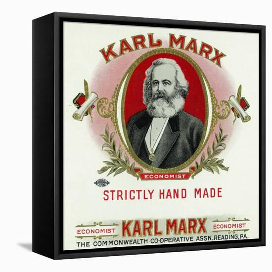 Karl Marx Brand Cigar Box Label, Karl Marx-Lantern Press-Framed Stretched Canvas